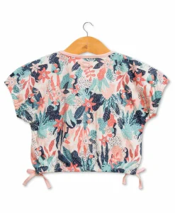 TEE SHIRT MC IMPRIME FOND ROSE ORNELA