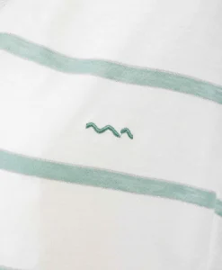 TEE SHIRT MC RAYE BLANC OPTIQUE/ VERT PALE ABE