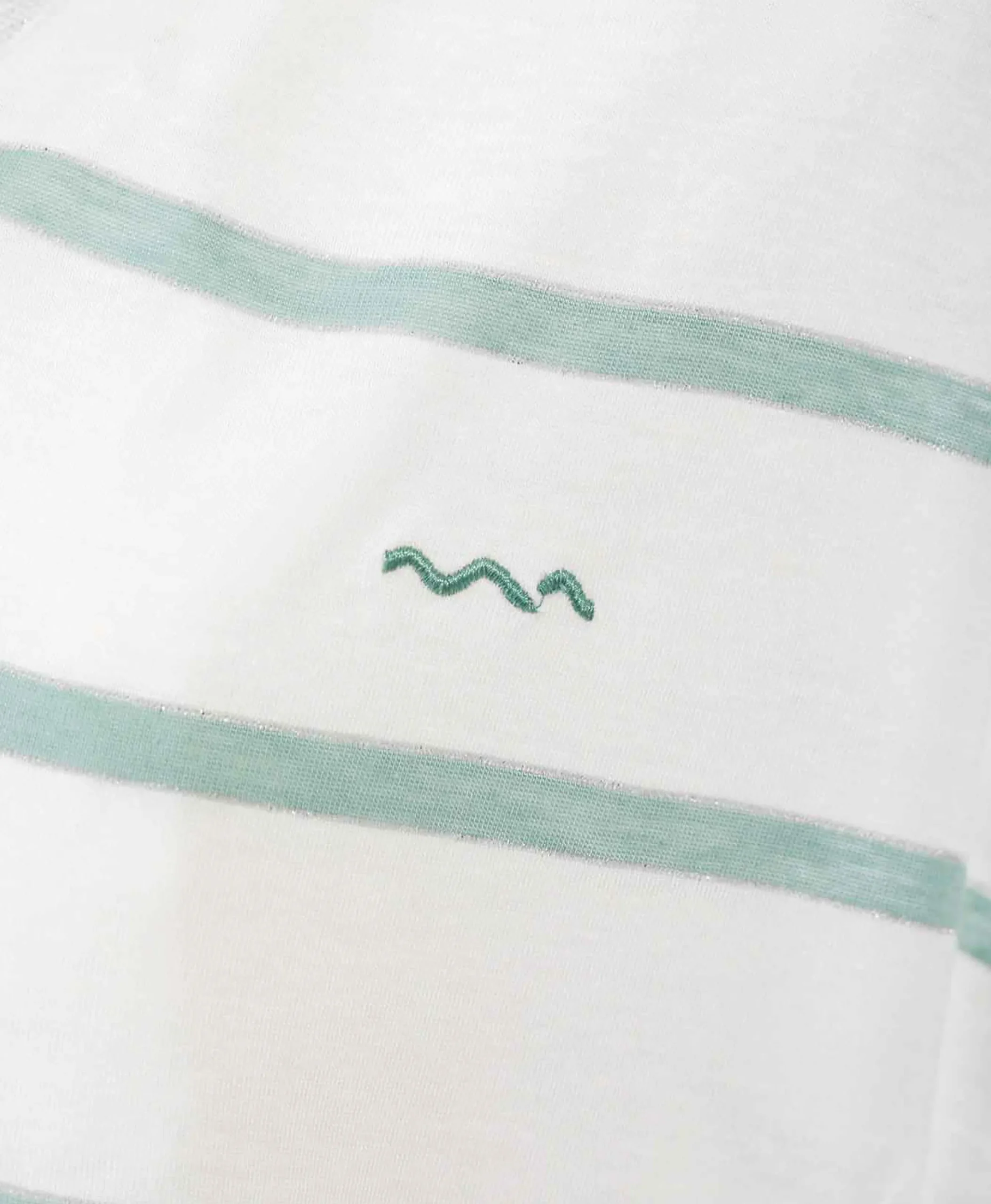 TEE SHIRT MC RAYE BLANC OPTIQUE/ VERT PALE ABE