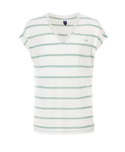 TEE SHIRT MC RAYE BLANC OPTIQUE/ VERT PALE ABE