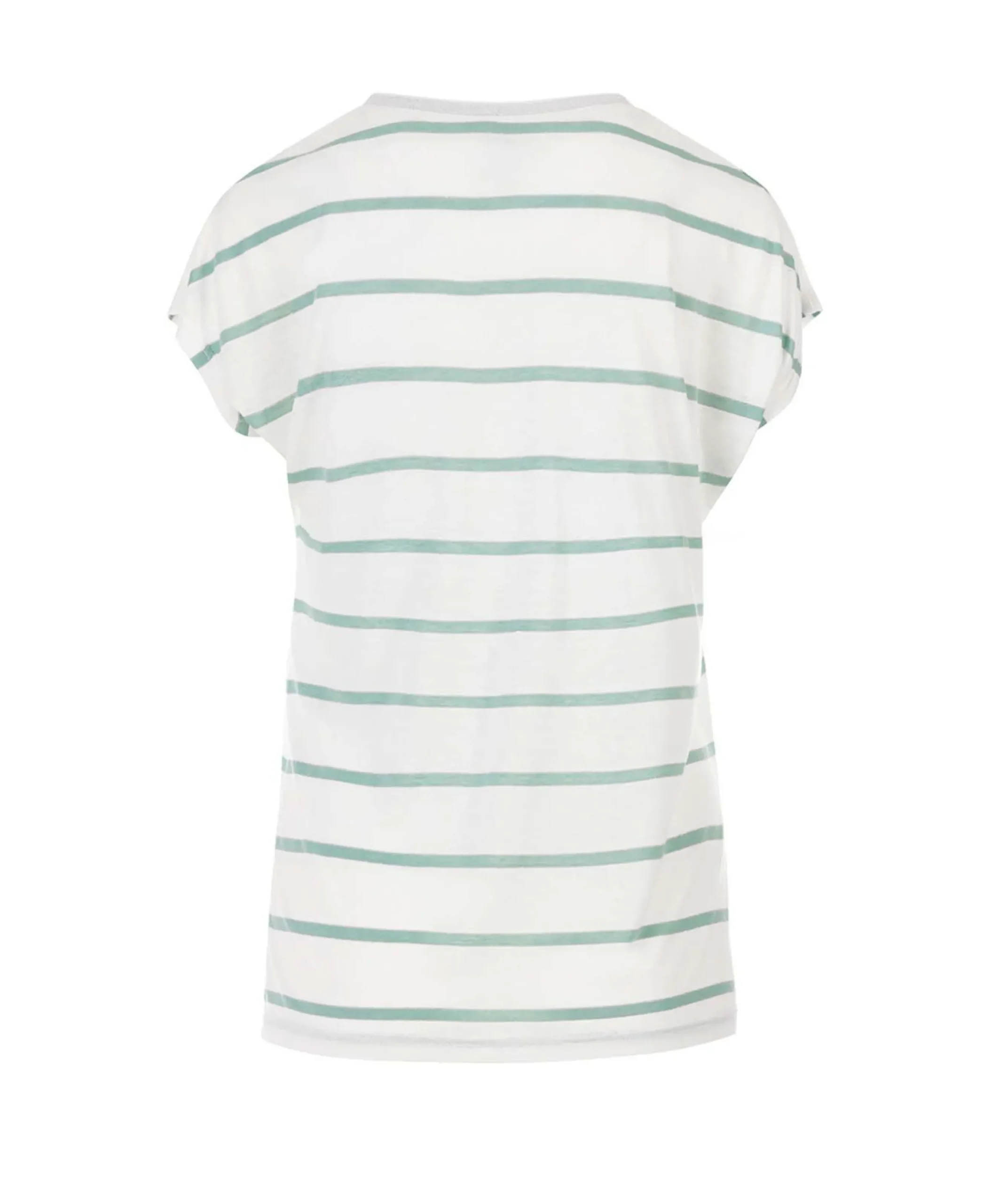 TEE SHIRT MC RAYE BLANC OPTIQUE/ VERT PALE ABE