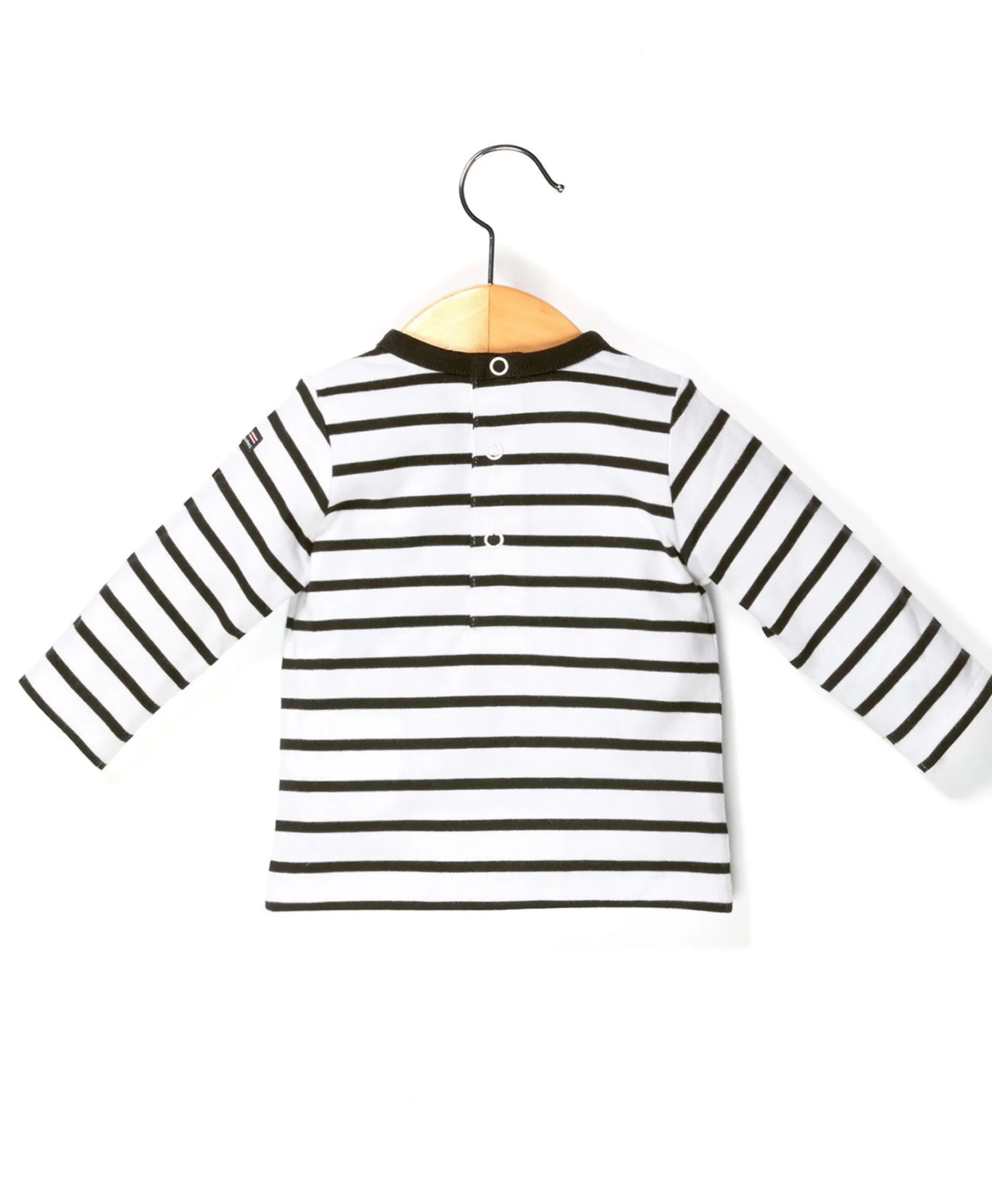 TEE SHIRT ML FOND BLANC OPT RAYE MARINE CALTIS