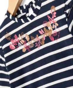 TEE SHIRT ML FOND INDIGO RAYE ROSE BIANI T