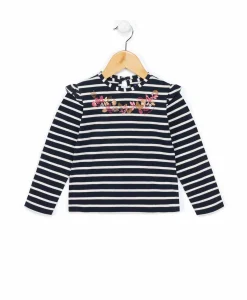 TEE SHIRT ML FOND INDIGO RAYE ROSE BIANI T