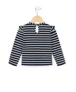 TEE SHIRT ML FOND INDIGO RAYE ROSE BIANI T