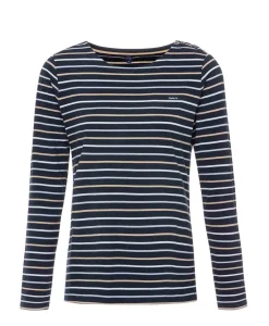 TEE SHIRT ML FOND INDIGO RAYE MULTICOLORE SABIRE