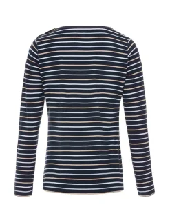 TEE SHIRT ML FOND INDIGO RAYE MULTICOLORE SABIRE