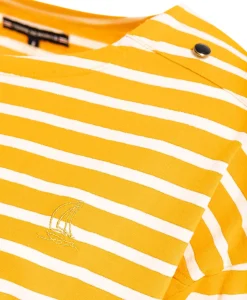 TEE SHIRT ML FOND NATUREL RAYE JAUNE ABOR