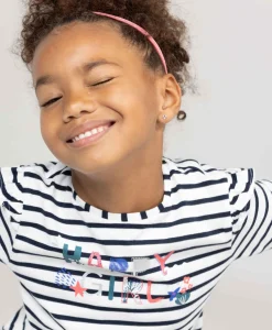 TEE SHIRT ML FOND NATUREL RAYE INDIGO BIANI