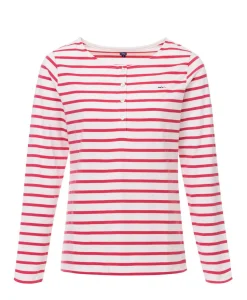 TEE SHIRT ML FOND NATUREL RAYE ROSE ACCOT