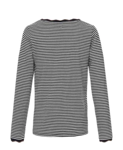 TEE SHIRT ML FOND NATUREL RAYE INDIGO RAIES