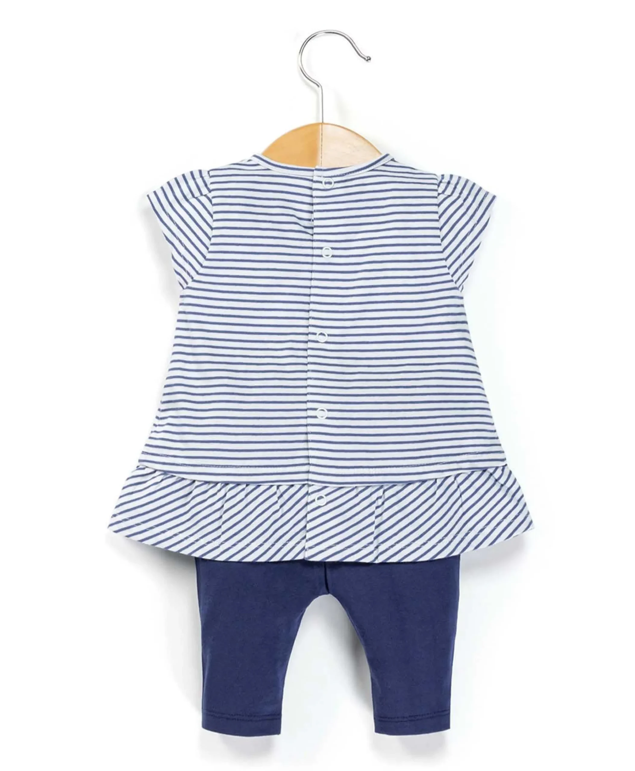 TUNIQUE + LEGGINGS FOND BLANC RAYE MARINE CHANCA