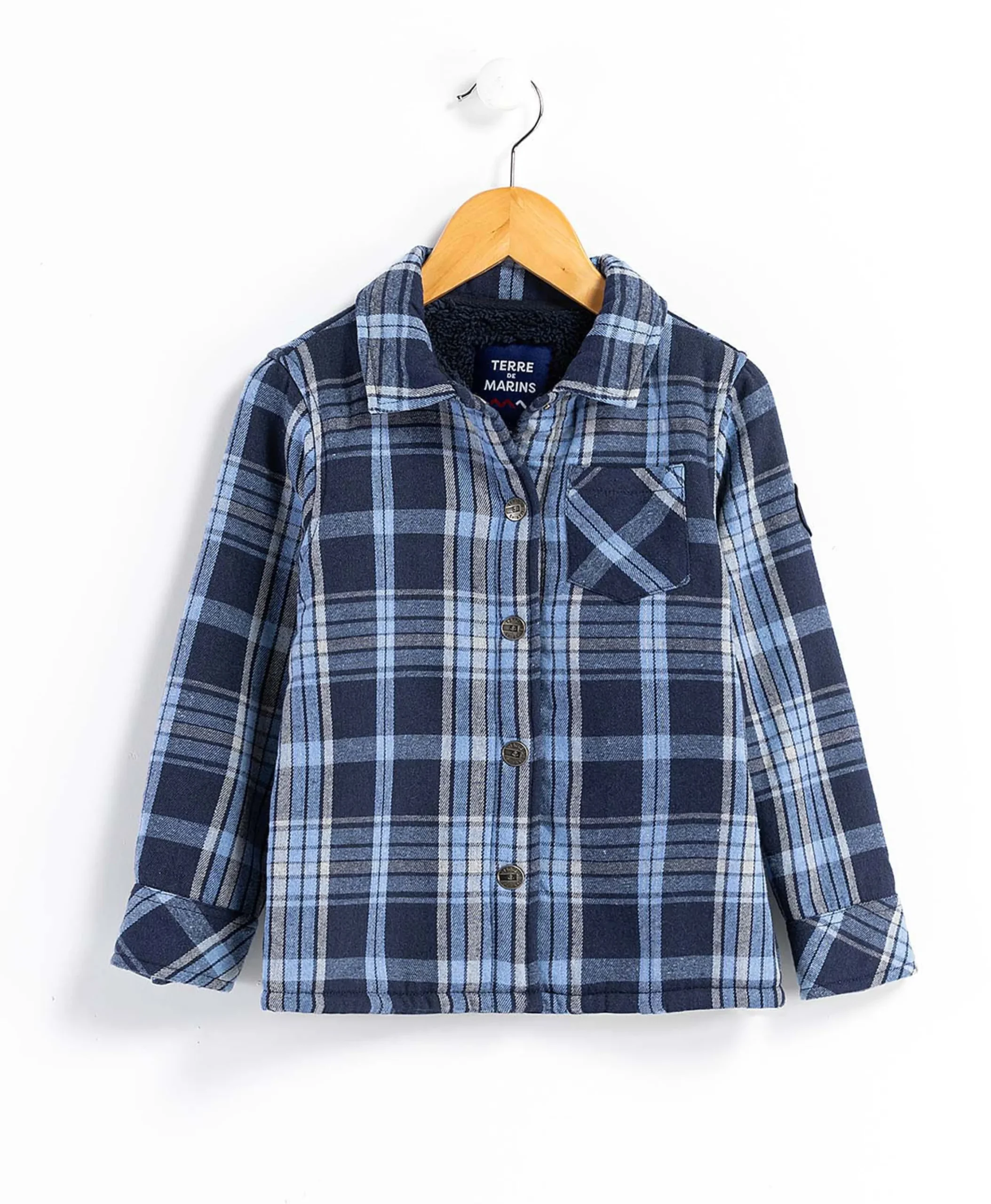 VESTE ML CARREAUX BLEU COZIO