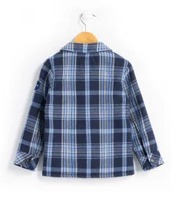 VESTE ML CARREAUX BLEU COZIO