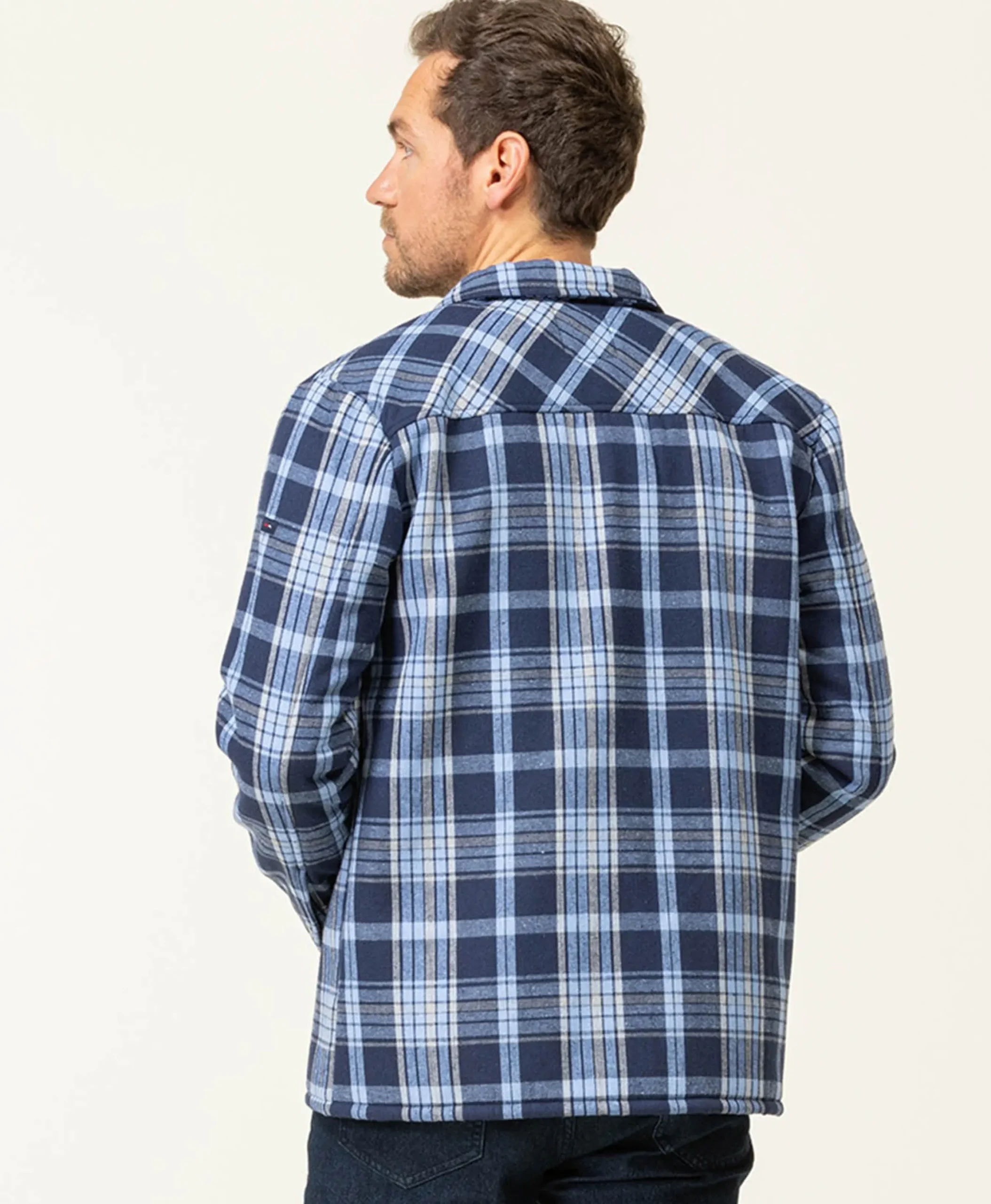 VESTE ML CARREAUX BLEU JARROT
