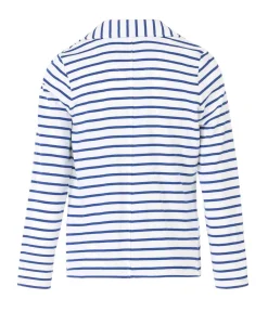 VESTE ML FOND BLANC OPTIC RAYE BLEU JACANA