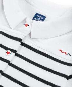 VESTE ML FOND BLANC RAYE INDIGO SARADI