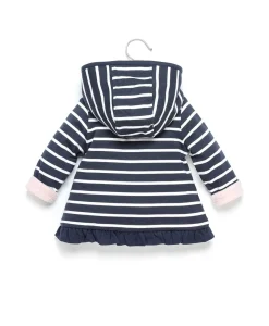 VESTE ML FOND INDIGO RAYE BLANC PANGILA