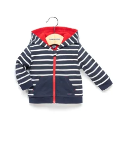 VESTE ML FOND INDIGO RAYE BLANC PADENOU