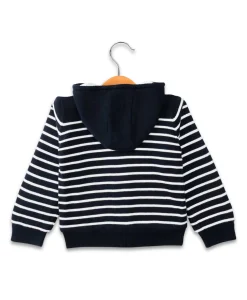 VESTE ML FOND INDIGO RAYE BLANC VRAYE