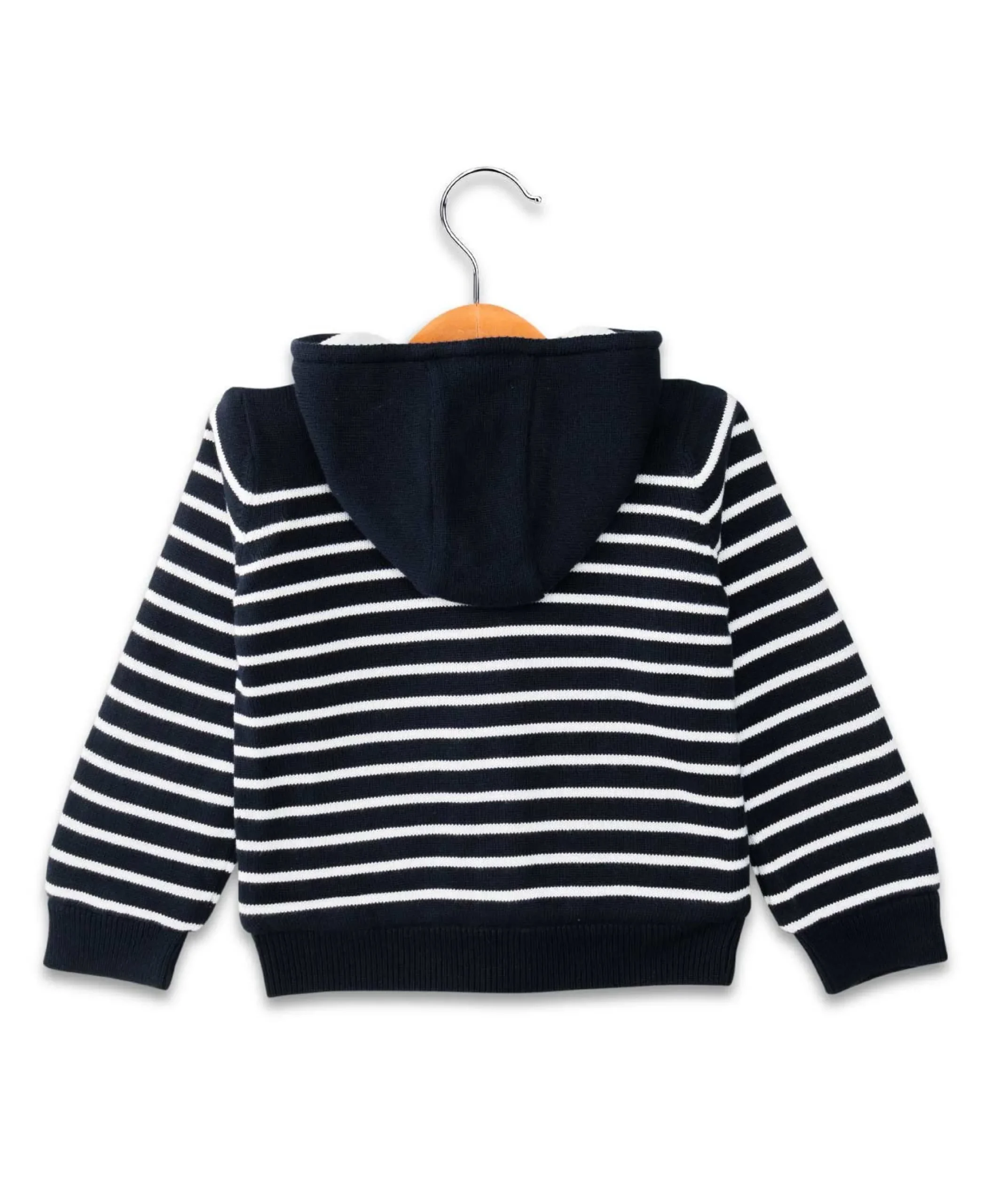 VESTE ML FOND INDIGO RAYE BLANC VRAYE
