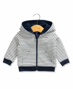 VESTE ML FOND NATUREL RAYE INDIGO VOLT