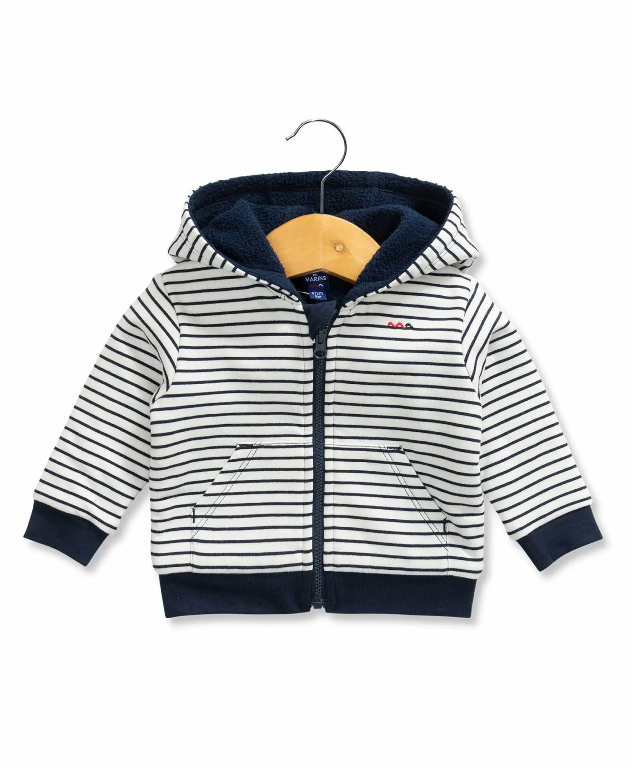 VESTE ML FOND NATUREL RAYE INDIGO VOLT