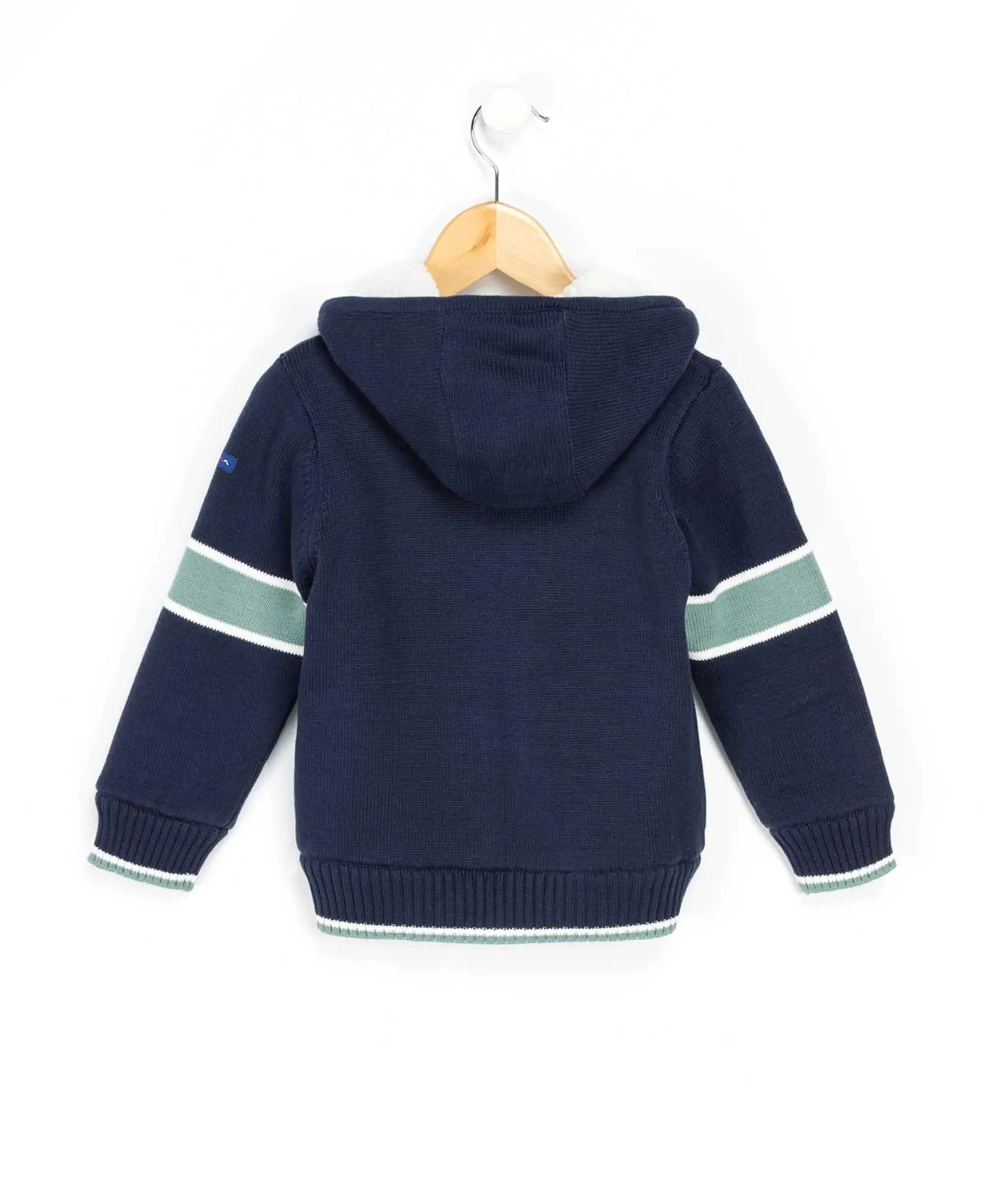 VESTE TRICOT DOUBLEE BLEU ENCRE BIDIDO