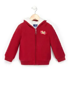 VESTE TRICOT DOUBLEE ROSE FRAMBOISE BEYNA