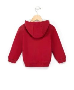 VESTE TRICOT DOUBLEE ROSE FRAMBOISE BEYNA