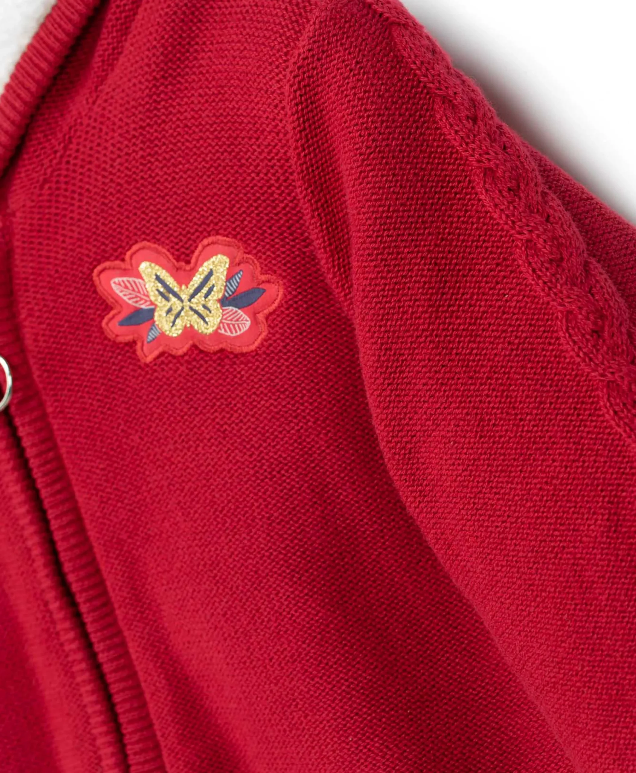 VESTE TRICOT DOUBLEE ROSE FRAMBOISE BEYNA